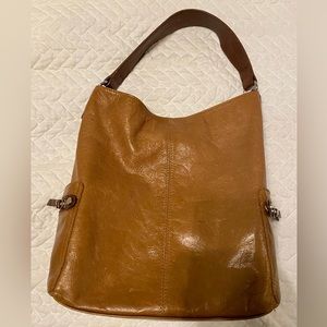 TANO brown leather Hobo bag, EUC, 12x12x4.5
